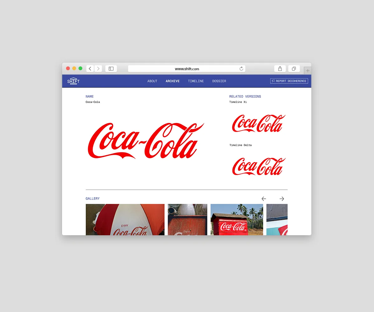 Browser page showing SHIFT's website specific brand page