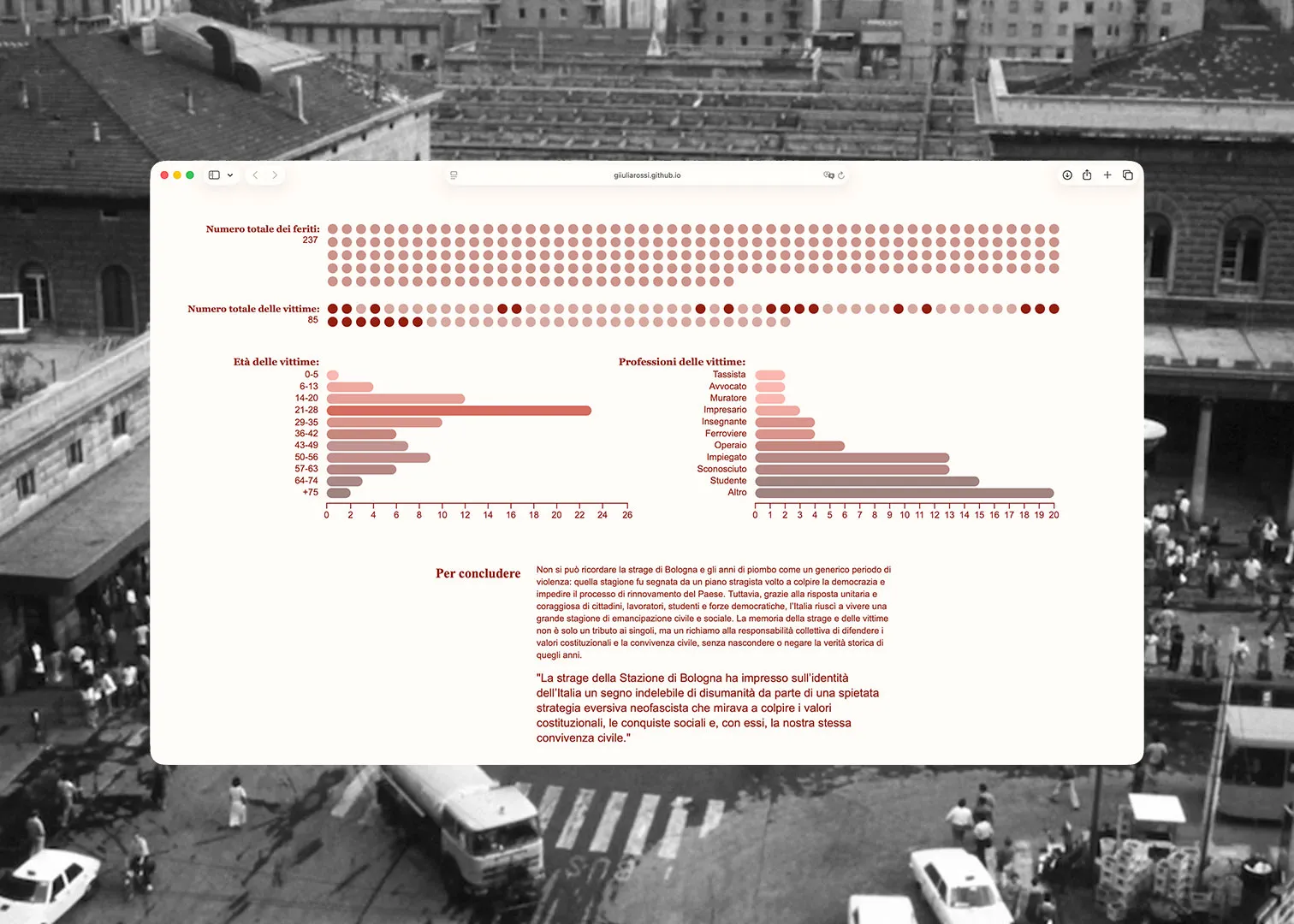 Laptop showing the scrollytelling website
